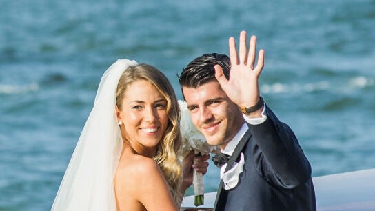 &Aacute;lvaro Morata y Alice Campello, en su boda en 2017