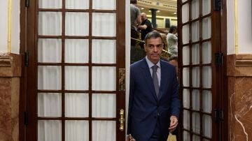 Pedro Sánchez sale del hemiciclo