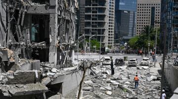 Misil iraní cae en Ramat Gan, Israel.