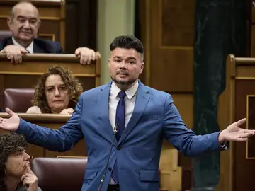 Gabriel Rufián durante una intervención en el Congreso de los Diputados Gabriel Rufián durante una intervención en el Congreso de los Diputados