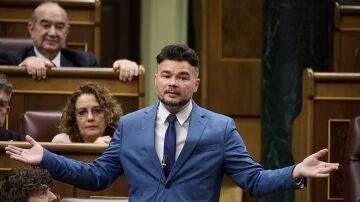 Gabriel Rufián durante una intervención en el Congreso de los Diputados