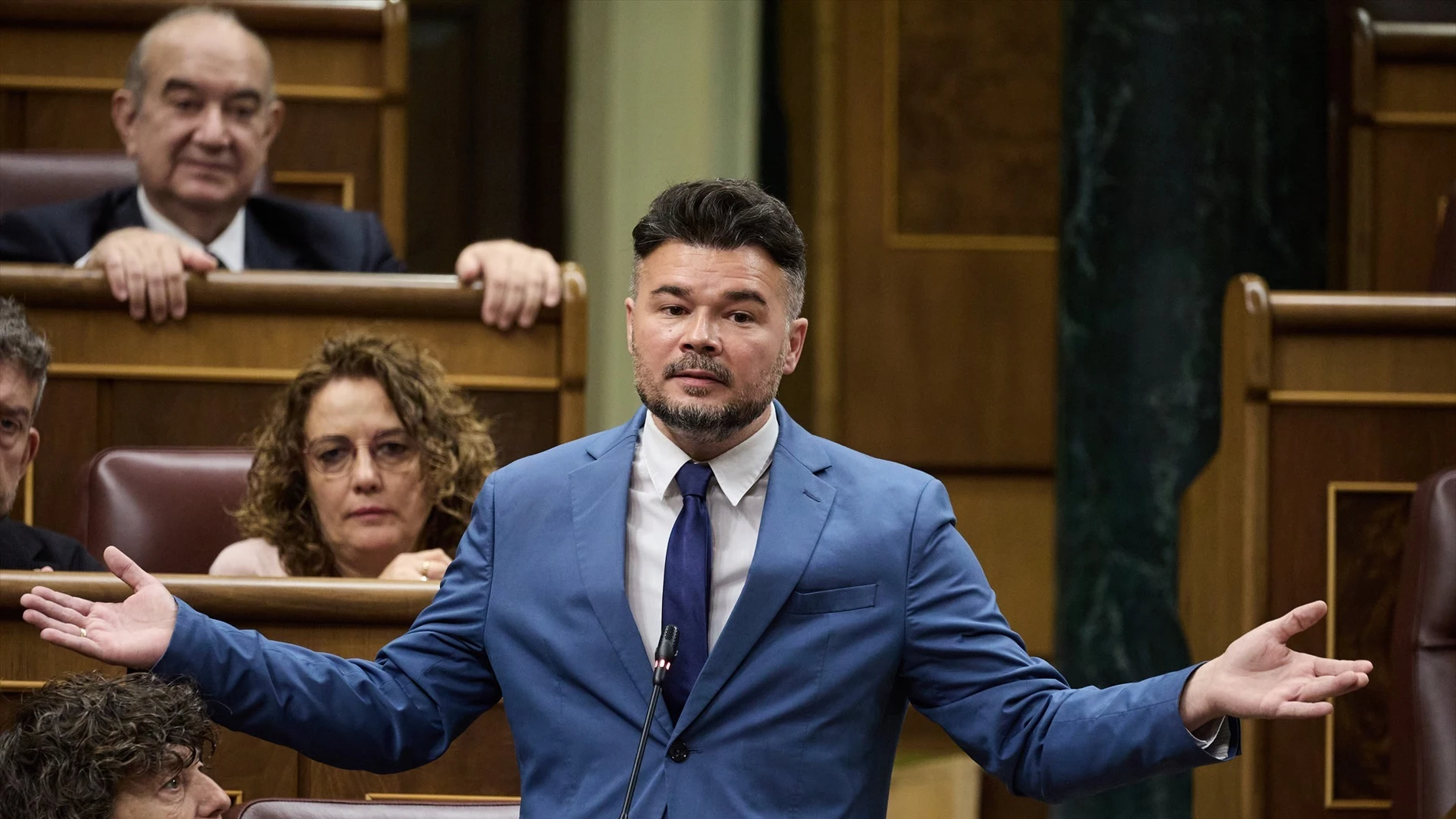 Gabriel Rufián durante una intervención en el Congreso de los Diputados Gabriel Rufián durante una intervención en el Congreso de los Diputados