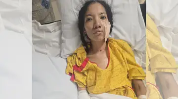 Imagen de Arisbeth Muñoz en el hospital. Imagen de Arisbeth Muñoz en el hospital.