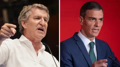 Imagen de archivo de Alberto Núñez Feijóo y de Pedro Sánchez. Imagen de archivo de Alberto Núñez Feijóo y de Pedro Sánchez.