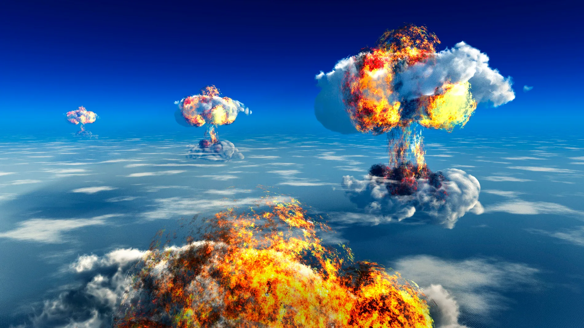 Imagen de un conflicto nuclear global. Imagen de un conflicto nuclear global.