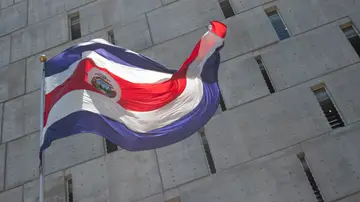 Imagen de archivo de la bandera de Costa Rica. Imagen de archivo de la bandera de Costa Rica.