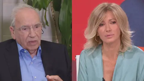 Alfonso Guerra con Susanna Griso. Alfonso Guerra con Susanna Griso.