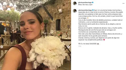 Gloria Camila posa con el ramo de la novia Gloria Camila posa con el ramo de la novia
