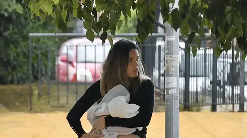 Lorena Gómez con su hijo en brazos en 2020 Lorena Gómez con su hijo en brazos en 2020