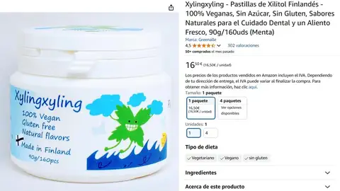 Pastillas de xilitol finlandés Pastillas de xilitol finlandés