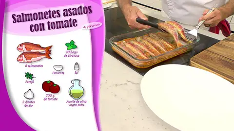 Ingredientes Salmonetes asados con tomate Ingredientes Salmonetes asados con tomate