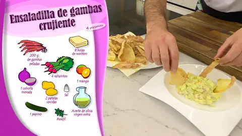 Ingredientes Ensaladilla de gambas crujiente Ingredientes Ensaladilla de gambas crujiente