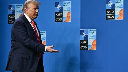 24 June 2025, Netherlands, Hague: US President Donald Trump arrives at the Nato Summit at the Hague, Netherlands. Photo: Ben Stansall/PA Wire/dpa24/06/2025 ONLY FOR USE IN SPAIN