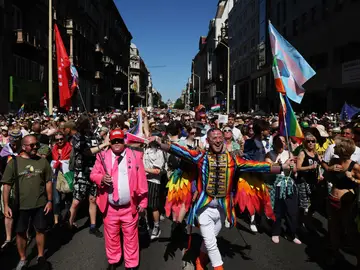 Imagen de la manifestación LGTBIQ+ en Budapest. Imagen de la manifestación LGTBIQ+ en Budapest.