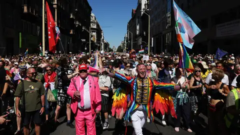 Imagen de la manifestación LGTBIQ+ en Budapest. Imagen de la manifestación LGTBIQ+ en Budapest.