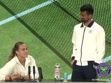 Sabalenka y Djokovic hablan en rueda de prensa