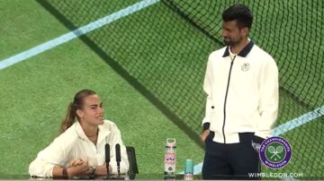 Sabalenka y Djokovic hablan en rueda de prensa