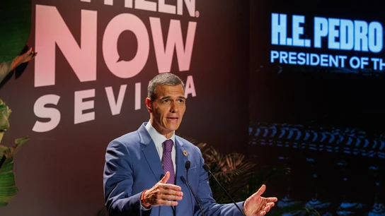 Pedro Sánchez alerta de que el desarrollo sostenible está en riesgo debido a los recortes en financiación Pedro Sánchez alerta de que el desarrollo sostenible está en riesgo debido a los recortes en financiación