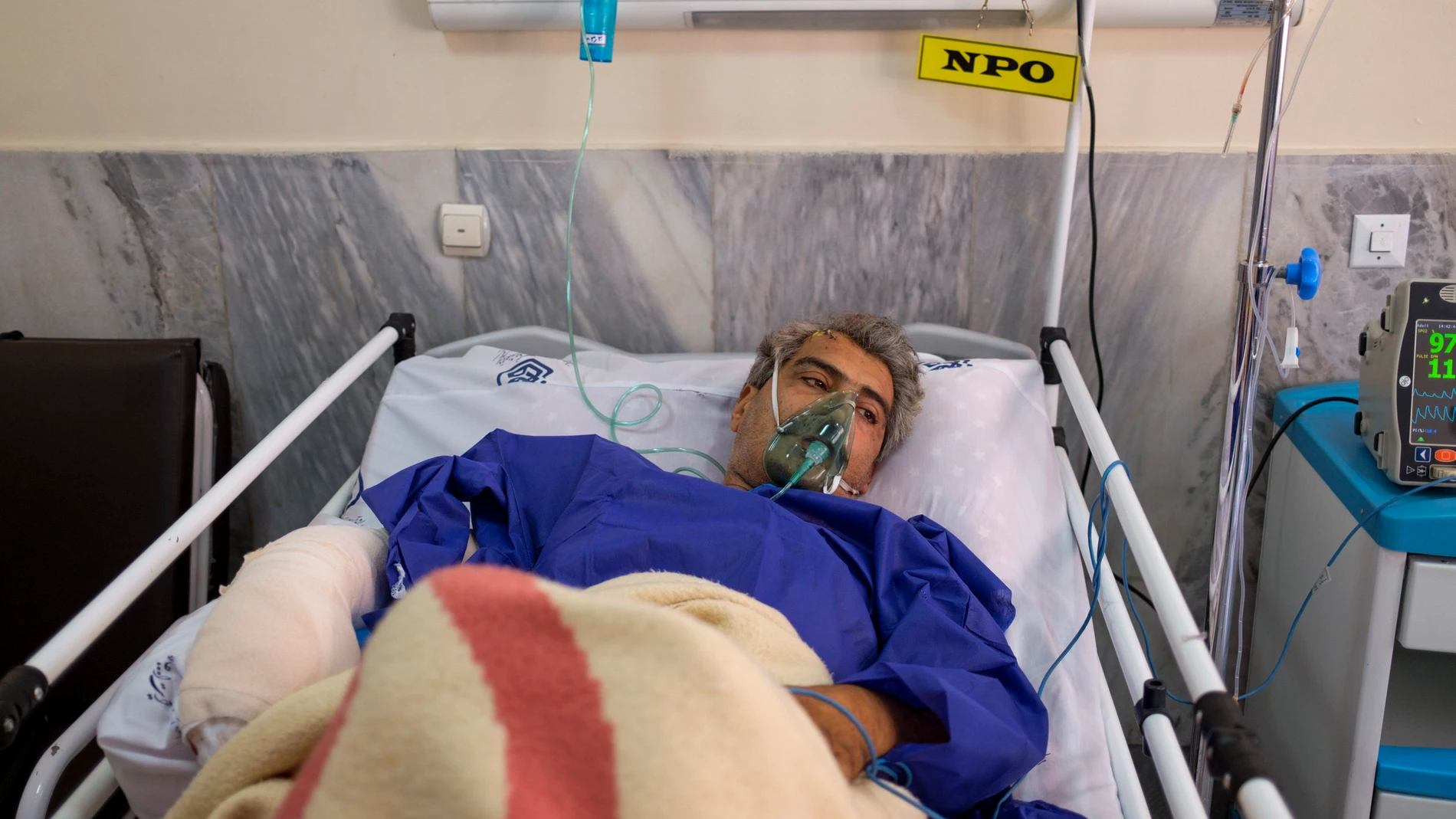 Imagen de un herido en el ataque israelí a la prisión Evin de Teherán Imagen de un herido en el ataque israelí a la prisión Evin de Teherán
