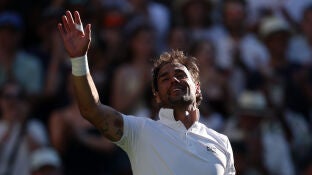 Fognini en su partido ante Carlos Alcaraz