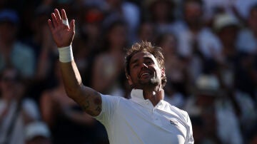 Fognini en su partido ante Carlos Alcaraz