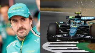 Fernando Alonso durante el GP de Silverstone