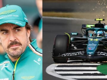 Fernando Alonso durante el GP de Silverstone