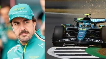 Fernando Alonso durante el GP de Silverstone