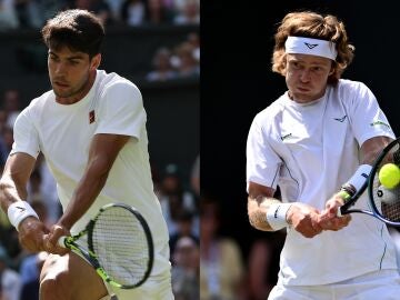 Carlos Alcaraz y Andrey Rublev, rivales en octavos de final de Wimbledon