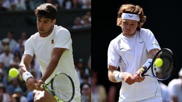 Carlos Alcaraz y Andrey Rublev, rivales en octavos de final de Wimbledon