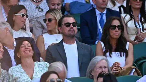 Leonardo DiCaprio durante el partido Leonardo DiCaprio durante el partido