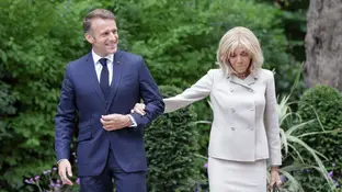 Emmanuel Macron y su esposa Brigitte Emmanuel Macron y su esposa Brigitte