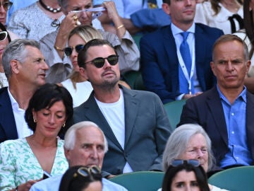 Leonardo DiCaprio en la semifinal de Wimbledon