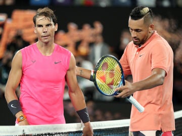 Nick Kyrgios y Rafa Nadal, en el Open de Australia 2020