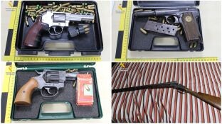 Armas incautadas al sospechoso