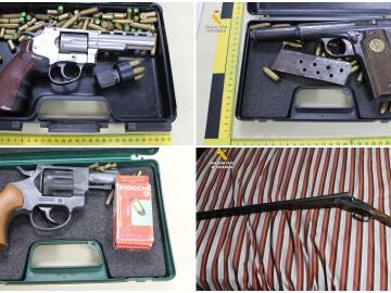Armas incautadas al sospechoso