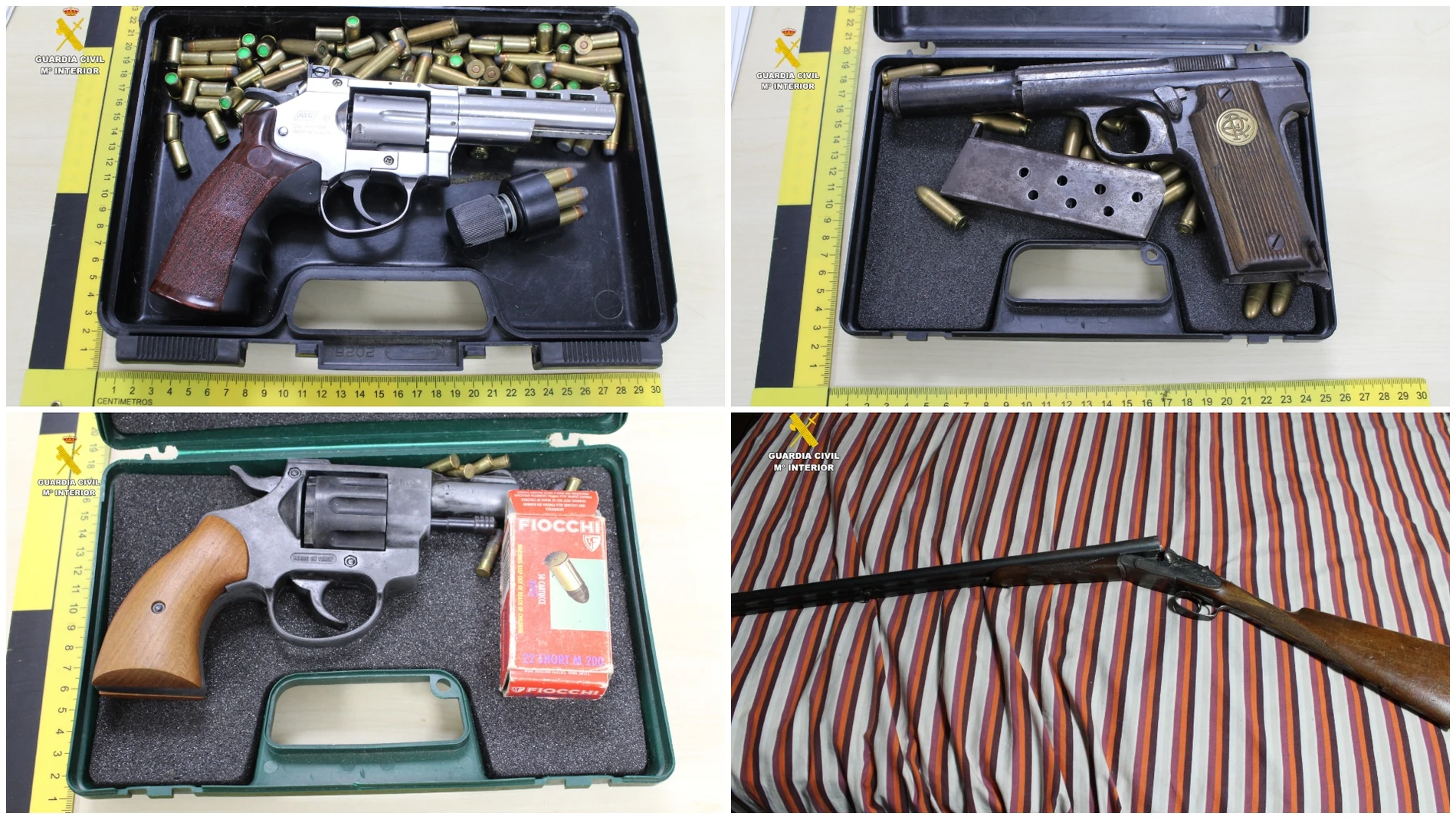 Armas incautadas al sospechoso Armas incautadas al sospechoso