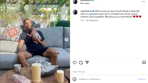 Calvin Harris con su hijo recién nacido Calvin Harris con su hijo recién nacido