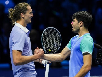 Zverev y Alcaraz en un partido