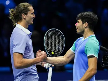 Zverev y Alcaraz en un partido Zverev y Alcaraz en un partido