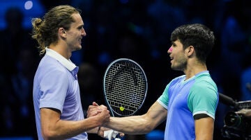 Zverev y Alcaraz en un partido