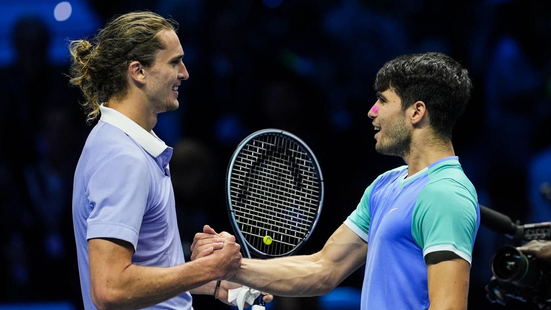Zverev y Alcaraz en un partido Zverev y Alcaraz en un partido