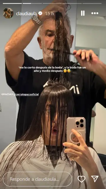 Claudia Jiménez en la peluquería Claudia Jiménez en la peluquería