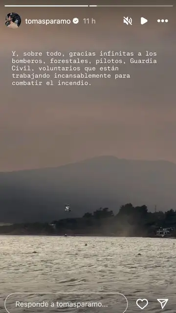 Tomás Páramo da gracias infinitas a los equipos de extinción Tomás Páramo da gracias infinitas a los equipos de extinción