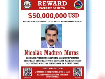 Estados Unidos ofrece 50 millones de dólares de recompensa para el arresto de Nicolás Maduro