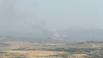 Imagen del incendio tomada desde el helicóptero de la Brigada de Puerto El Pico Ávila