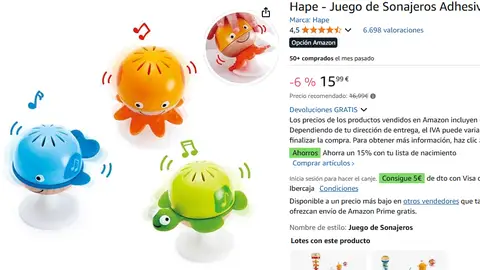 Sonajeros de 3 animales de Amazon Sonajeros de 3 animales de Amazon