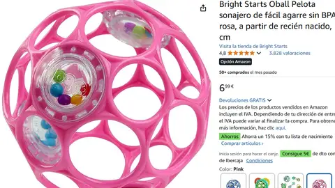 Sonajero en forma de pelota de Amazon Sonajero en forma de pelota de Amazon