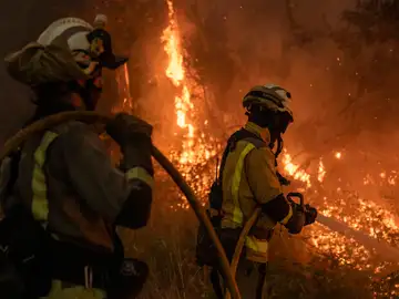abores de extinción del incendio forestal en As Neves abores de extinción del incendio forestal en As Neves