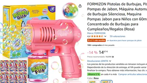 Pistola de hacer burbujas de Amazon Pistola de hacer burbujas de Amazon